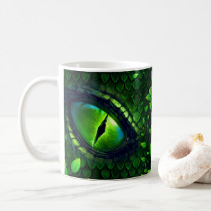 Green Dragon Eye Personalised Coffee Mug, Cup