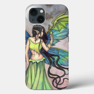 Green Dragon Fairy Fantasy Art Artwork Fairies iPhone 13 Case