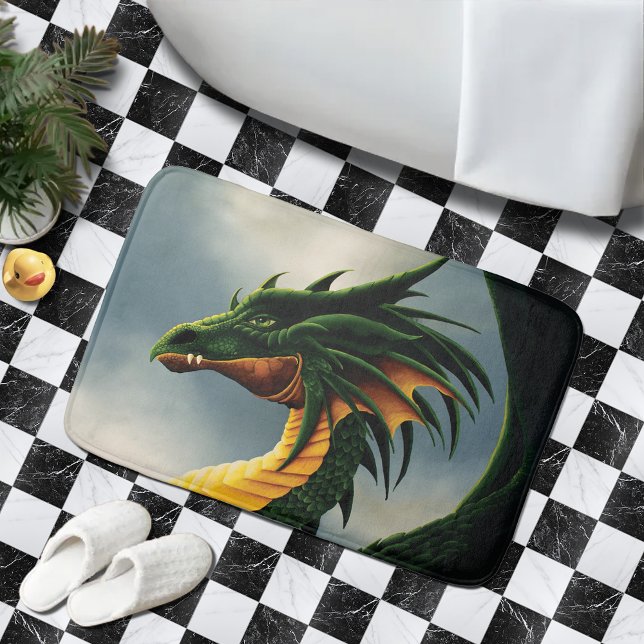 Green Dragon Fantasy Bath Mat (Creator Uploaded)