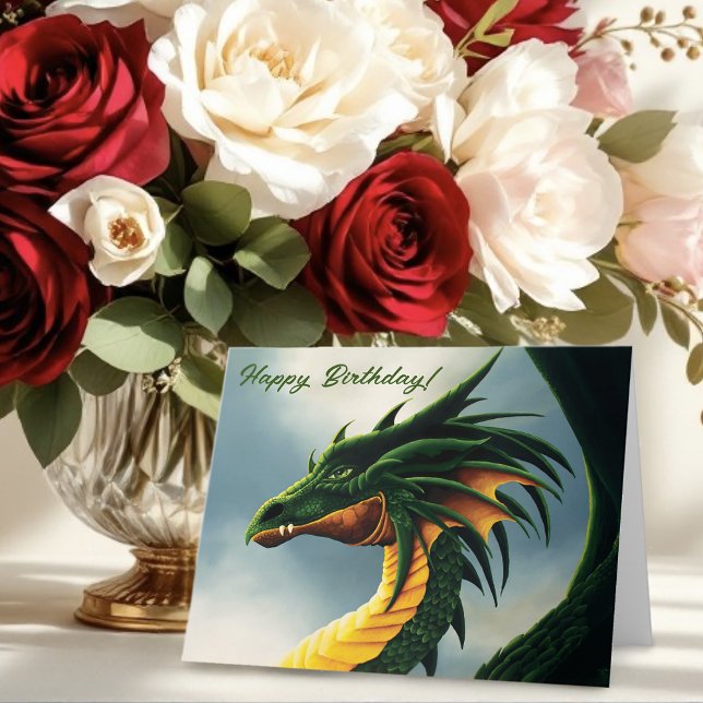 Green Dragon Fantasy Card (Creator Uploaded)
