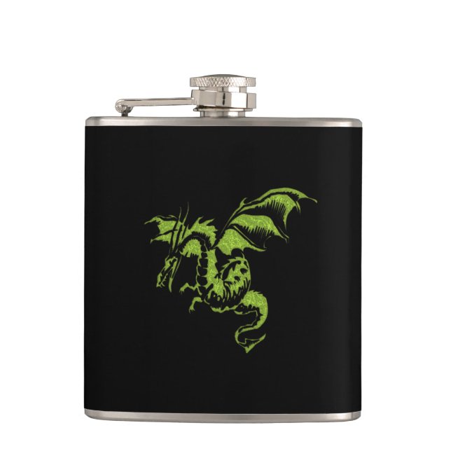 Green Dragon Hip Flask (Front)
