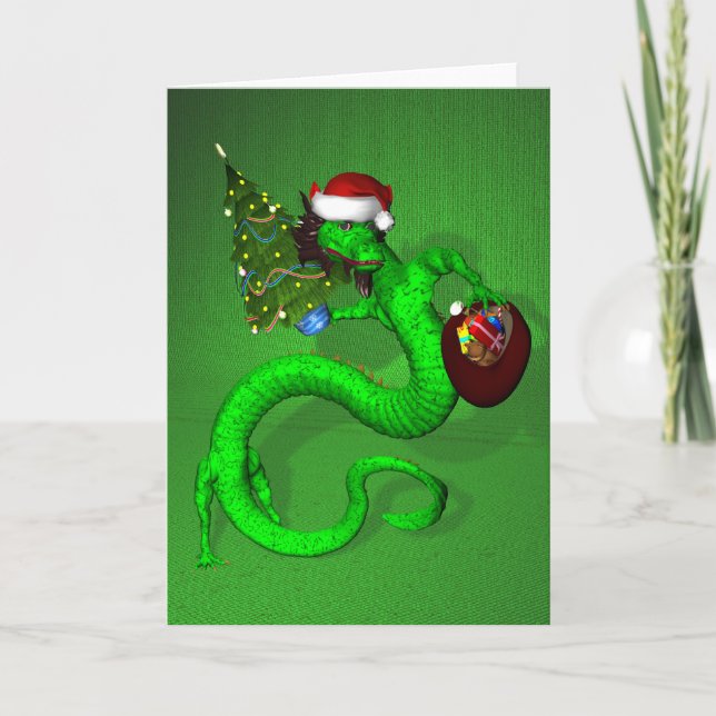 Green Dragon Holiday Card (Front)
