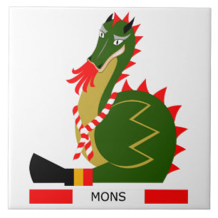 Green Dragon of city Mons, Belgium Tile