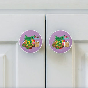 Green Dragon Pastry Chef Ceramic Knob