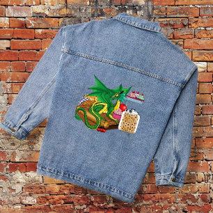 Green Dragon Pastry Chef Denim Jacket