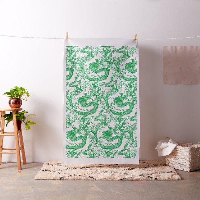 Green Dragon Pattern Fabric (In Situ)