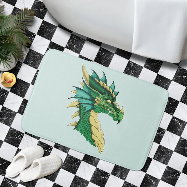 Green Dragon Portrait Bath Mat (Creator Uploaded)