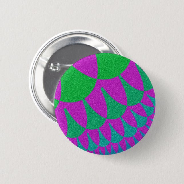 Green Dragon Scales 6 Cm Round Badge (Front & Back)