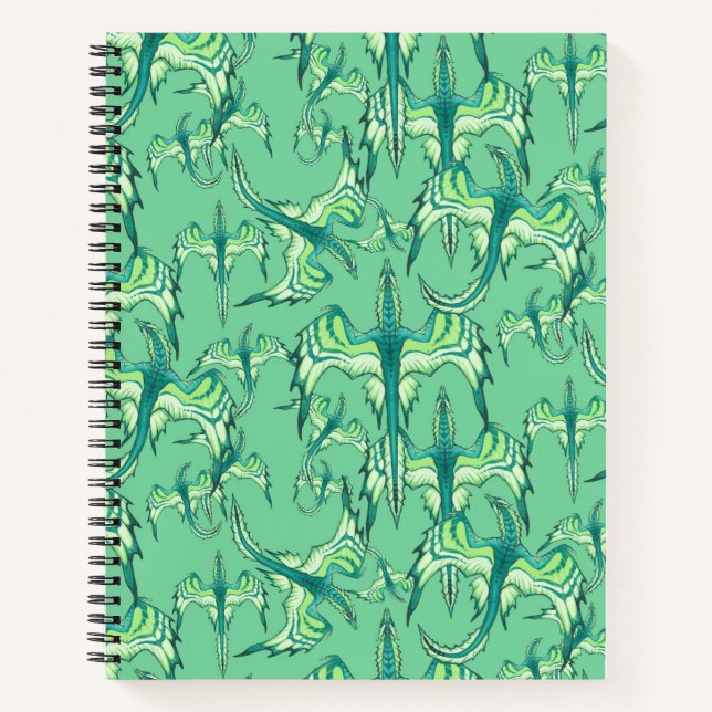 Green Dragon Spiral Notebook Journal  (Front)