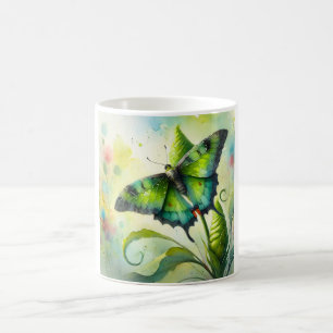Green Dragon Tail Butterfly 260924AREF116 - Waterc Coffee Mug