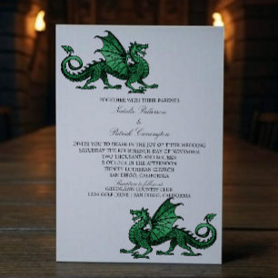 Green Dragon Wedding Invite