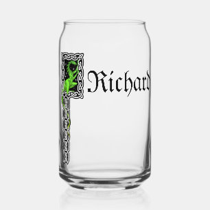Green Dragon With Celtic Border Personalised Can Glass
