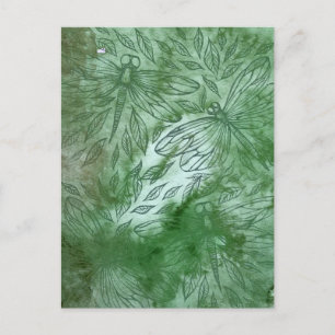 Green Dragonflies Dragonfly Lovers Postcard