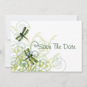 Green Dragonflies Save The Date