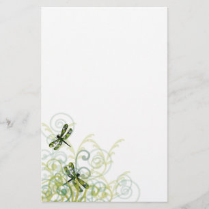Green Dragonflies Stationery