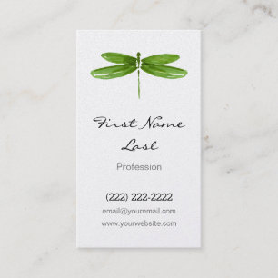 Green Dragonfly Business Card   Dragon Fly Cards