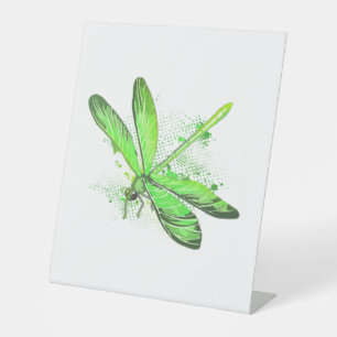Green Dragonfly Pedestal Sign