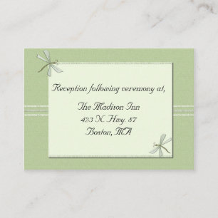 Green dragonfly Wedding enclosure cards