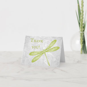 Green Dragonfly Wedding Thank You Cards