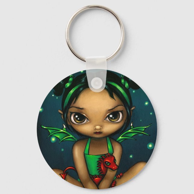 "Green Dragonling" Keychain (Front)