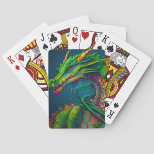 Green Dragons Playing Cards