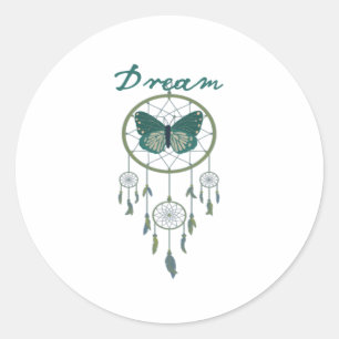 Green Dream Catcher Butterflie Sticker 