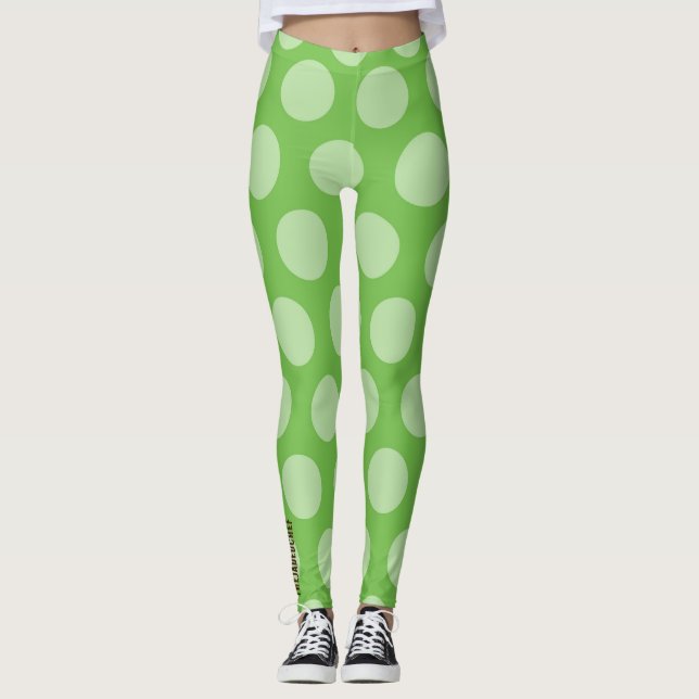 Green Dream Large Polka Dot Leggings (Front)