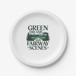 Green Dreams, Golf Trendy Paper Plate