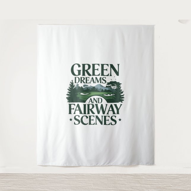 Green Dreams, Golf Trendy Tapestry (Front)