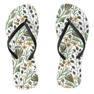 Green Dreamy Floral Pattern Jandals