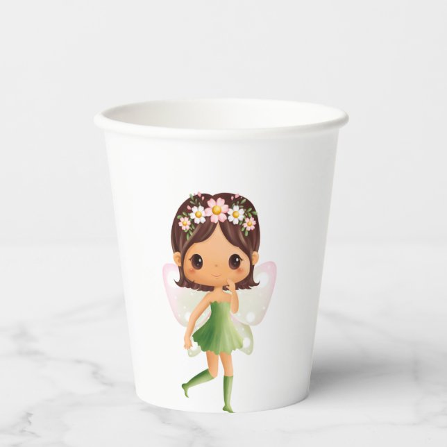 Green Dress Fairy  Paper Cups (Front)