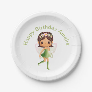 Green Dress Fairy Paper Plate
