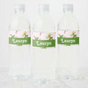 Green dress fashionable fairy water bottle label