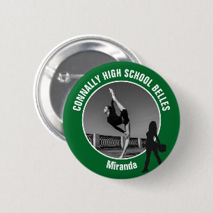 Green Drill Team Photo High School Dancer 6 Cm Round Badge