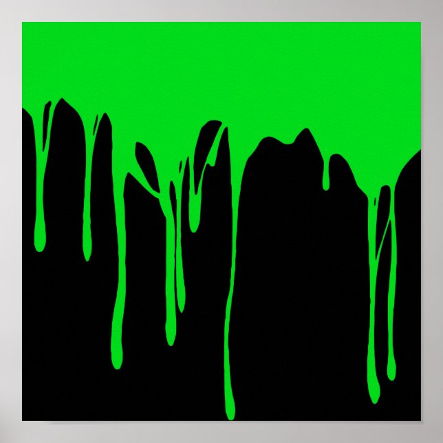 Green Dripping Paint Poster (Front)