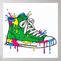 Green Dripping Paint Sneaker