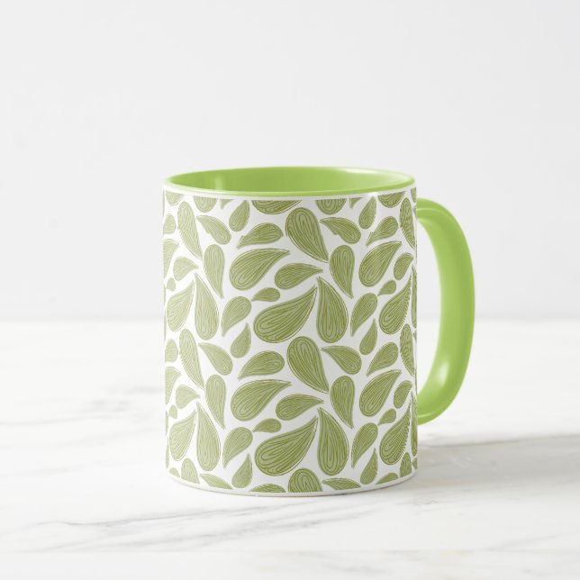Green drop mug (Front Right)