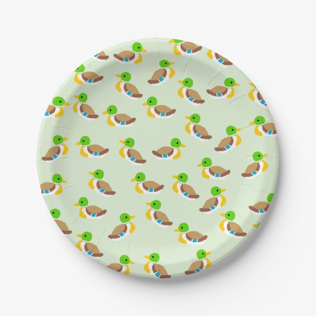 Green Ducks Paper Plates (Front)