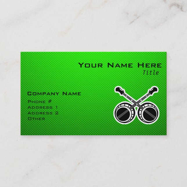 Green Duelling Banjos Business Card (Front)