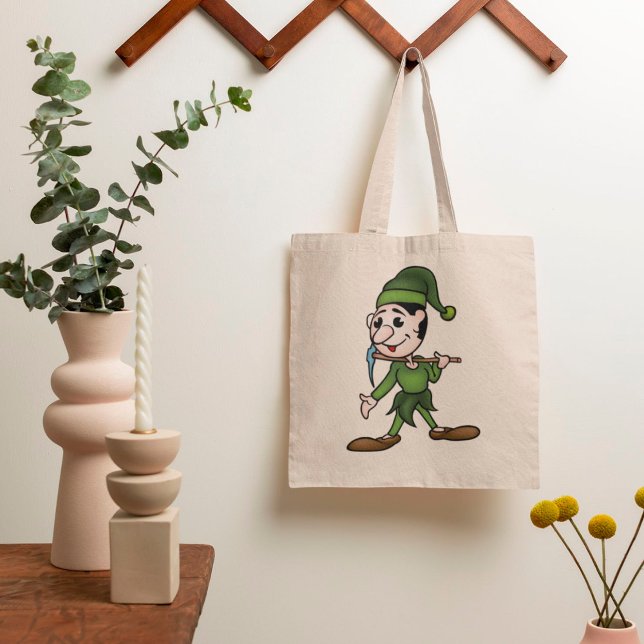 Green Dwarf Character with Pickaxe Tote Bag (Creator Uploaded)