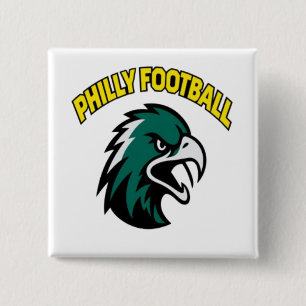 Green Eagle Mascot Philly Football Fan Apparel 15 Cm Square Badge