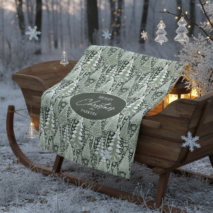 Green Earth Christmas Pattern#6 ID1009 Fleece Blanket
