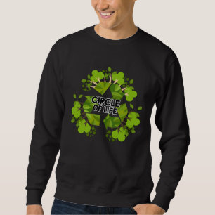 Green Earth Day Circle Of Life Trees With Recycle Sweatshirt