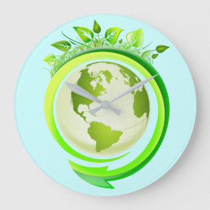 GREEN EARTH (ECO DESIGN) LARGE CLOCK