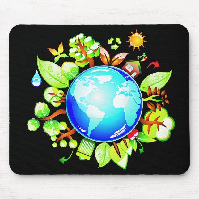 Green Earth Eco Friendly for Earth Day Mouse Pad (Front)