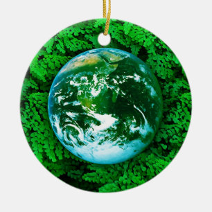 Green Earth - ecological awareness Ceramic Tree Decoration
