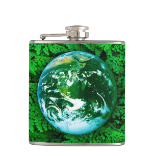 Green Earth - ecological awareness Hip Flask