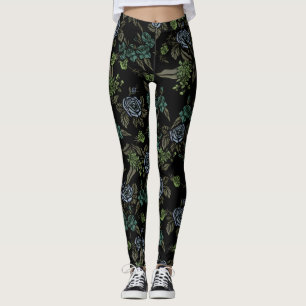 Green Earth Flowers Leggings