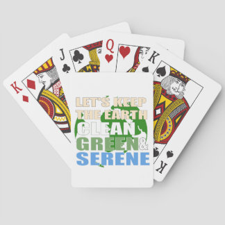 Green earth global warming playing cards