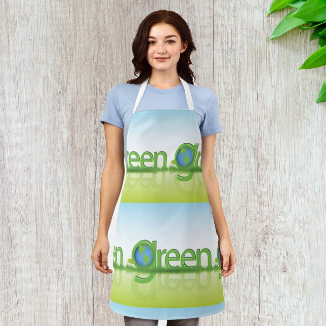 Green Earth Globe Eco Friendly Nature Apron (Creator Uploaded)